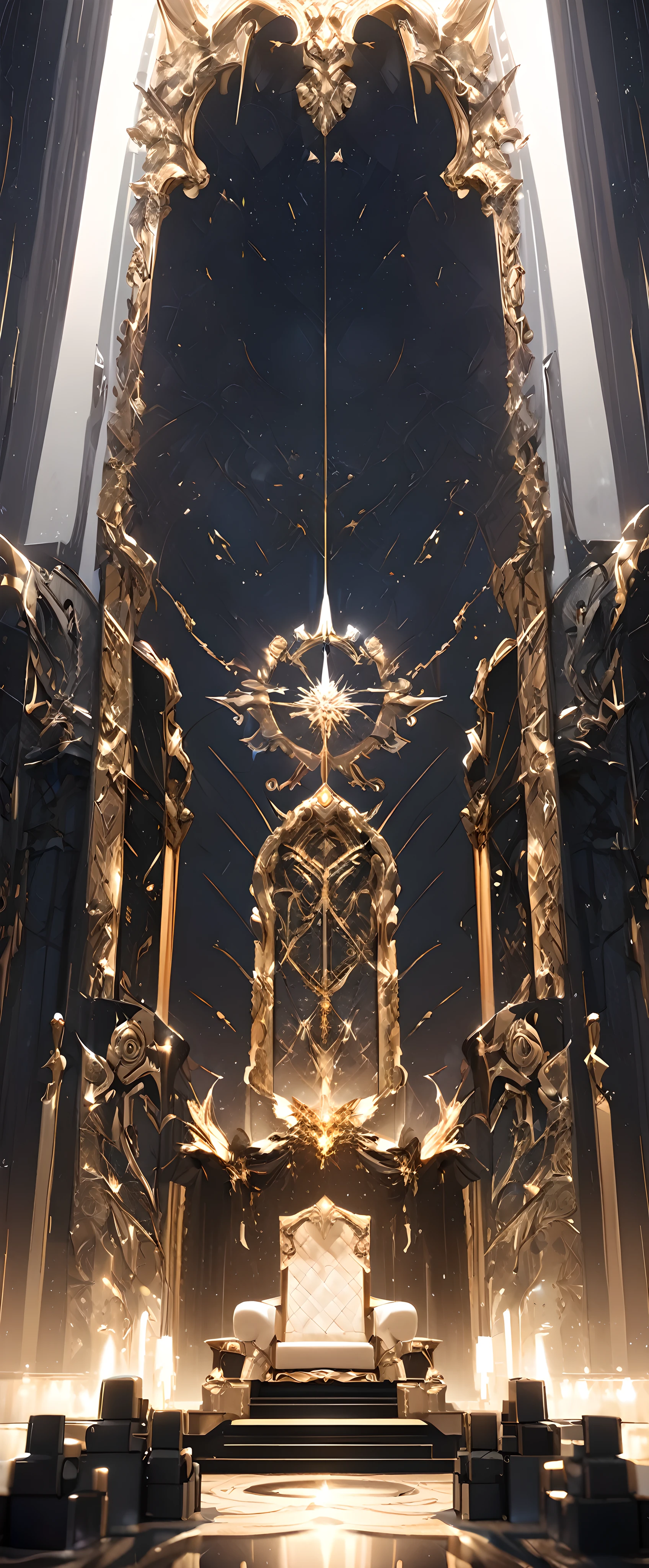 Legend of the Great Throne, ((The royals and nobles、they kneel before a throne))。((No one is allowed to sit))、It is the throne that rules over all power.。A luxurious and luxurious throne、Maximize your dominance and intimidation。Create aesthetic works of art。, BREAK Dynamic shot, (shot from below:1.3), 