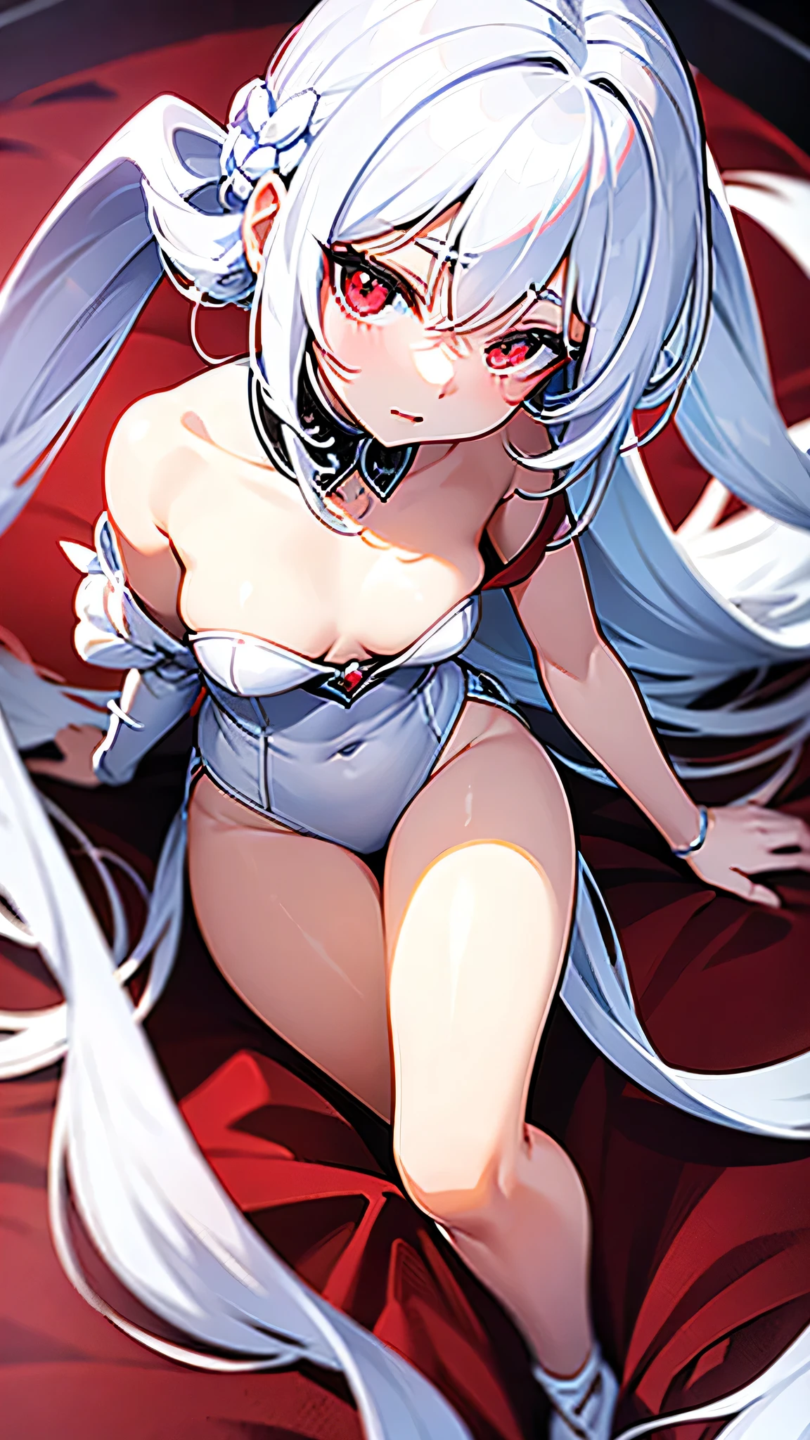 White hair,Red eyes,Royal sister,