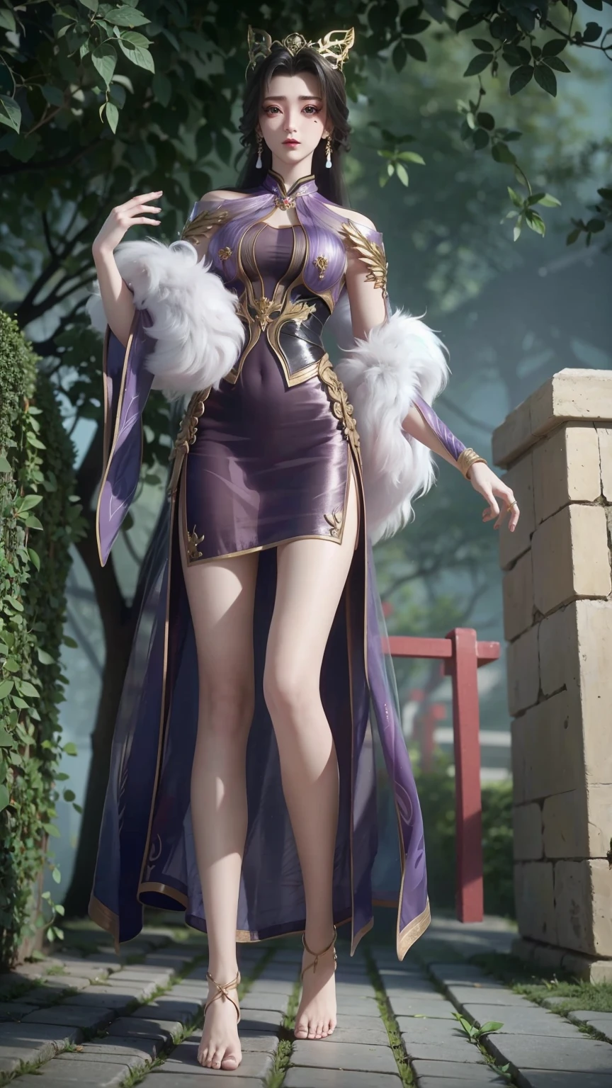 ((Biologically correct number of limbs))、(( Full body illustration from toes to face))、4K、masterpiece、((The eyes are delicately painted、Facial details、Focus on the face))、((Symmetrical, Balanced facial features))、Beautiful woman、Outstanding style、Beautiful clavicle、Beautiful legs、beautiful hands、slim body、(shirt、skirt、barefoot)、look up、High Angle、Background is night city、((Walking posture))