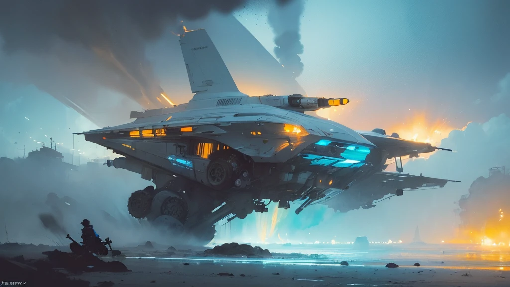 32k, Masterpiece, Highest quality, One girl, Detailed eyes, flower,gladiolus, Light blue and orange style,A dreamy, romantic piece,Pale yellow, Mysterious Leaves,A playful arrangement,Fantasy,High Contrast,Ink strokes,explosion,Exposure, Impression of light blue and orange tones,Abstract,((Watercolours by John Berkey and Jeremy Mann )) Brush strokes,Negative Space, Tyndall effect,