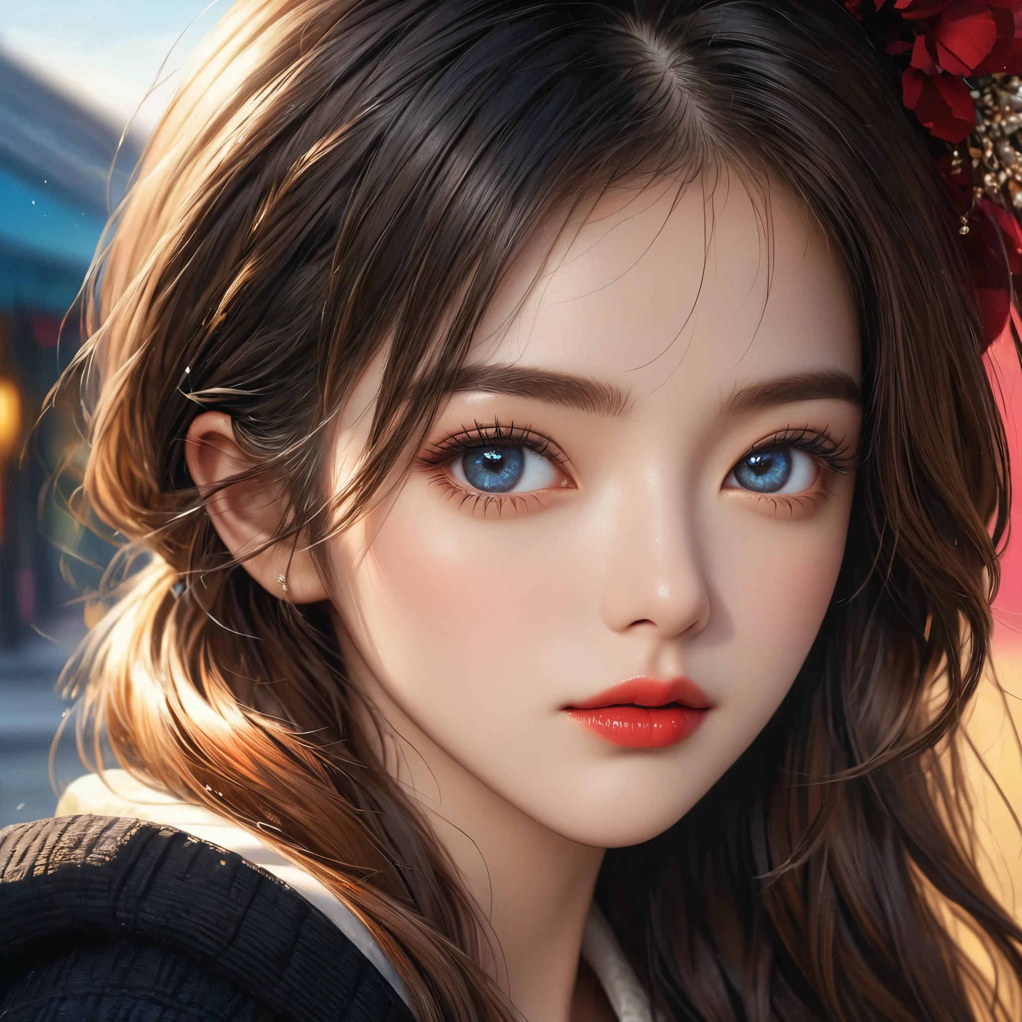 (best quality,8k,hyperrealism:1.2),vibrant colors, sharp focus, insanely detailed, studio lighting, ultra-fine painting, hair blowing in the wind, stunningly realistic eyes and lips, perfect facial proportions, meticulous skin texture, long eyelashes, expressive emotions, elaborate background, impeccable clothing and accessories, accurate shadows and highlights, highly realistic lighting and reflections, immaculate attention to detail,2 girls,((2k5)) style, hyper realistic photo, vibrant colors, 16k