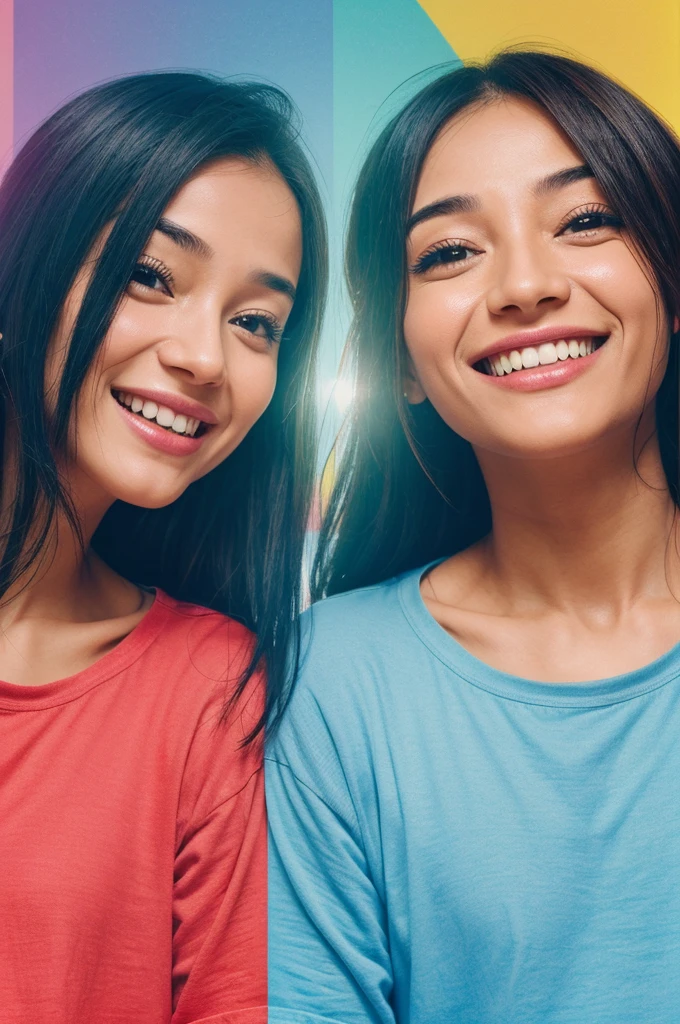 Create an image that visually represents the idea: "To the happy person, everyone seems happy; to the sick person, everyone seems sick." The image should be divided into two halves. On the left half, depict a cheerful person seeing a world full of joy and smiles, with vibrant colors and people engaging in happy activities. On the right half, illustrate a sick person perceiving the world as gloomy and ill, with muted colors and people appearing unwell or distressed. Use contrasting visual elements to emphasize the difference in perception between the two individuals.