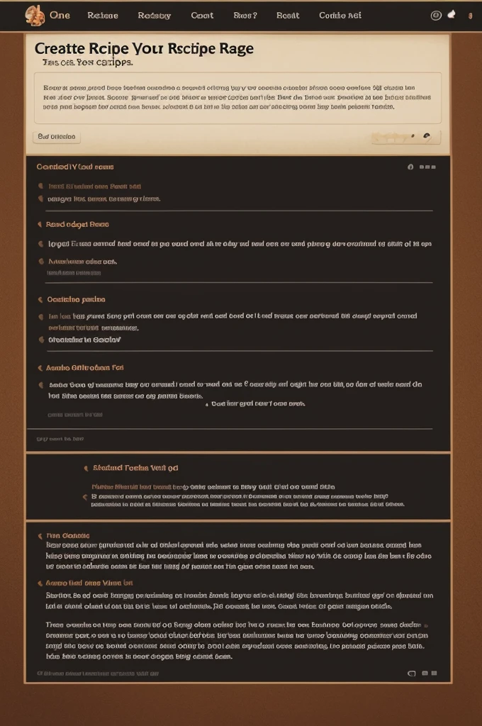 create a recipe page