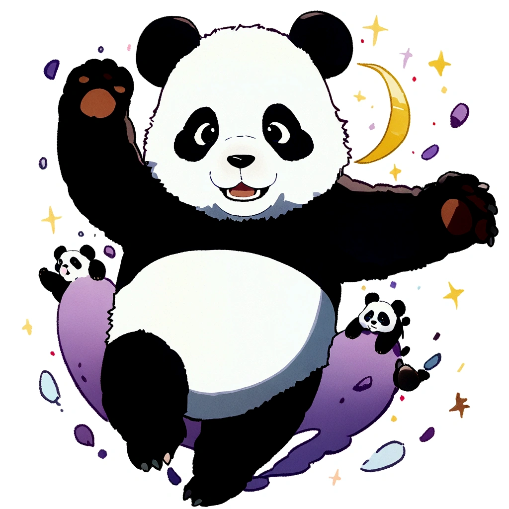 masterpiece, Highest quality, Movie stills, Panda ,One animal, Without background,Whole body,Panda単体