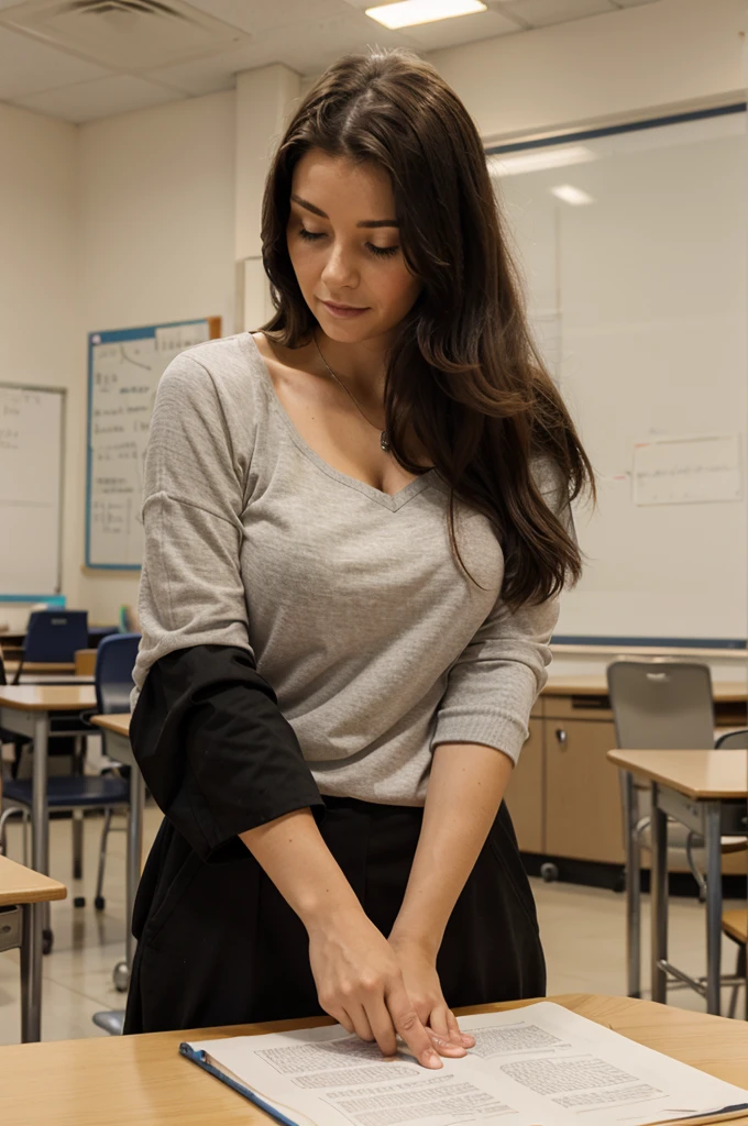 the female teacher is teaching the practice of fucking