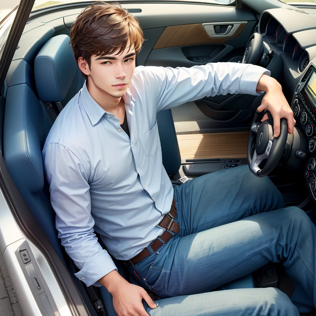 ordinary guy , sitting on the seat