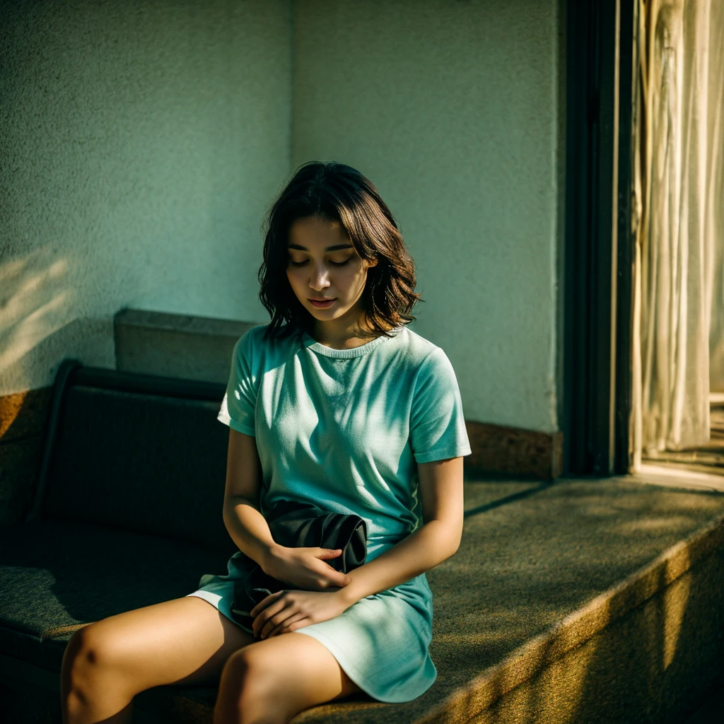 "A young woman sits alone in a dimly lit room, her expression heavy with sorrow and struggle, symbolizing the demon that lies within her heart. The room is sparsely decorated, with shadows emphasizing her isolation. The atmosphere is melancholic, reflecting her inner turmoil and feelings of worthlessness.
Transition to a bustling, crowded street where she encounters a man with warm, gentle eyes. He offers a comforting presence, symbolizing the spark of light his words bring. This scene is brighter, with a subtle contrast to her initial loneliness, highlighting the warmth and hope he brings into her life.
In another scene, depict them together in a more intimate setting, perhaps sitting on a park bench or walking side by side. The man's presence is reassuring, and he holds her close as she faces her fears. This moment captures his kindness and the strength they find together.
Finally, show the woman in his arms, finding solace and strength. The lighting is warmer and more radiant, signifying a brighter future and the light in her heart. The overall tone of the image transitions from dark and somber to hopeful and uplifting, indicating her emotional journey from despair to finding light and worth."
。 High resolution, masterpiece, Highest quality, Intricate details, Very detailed, Clear focus, Delicate skin, practical skin texture, texture, Delicate eyes, Professional, 4K, Shot with Canon, 85mm, Shallow and deep, Kodak Vision Color, Exactly, Very detailed, photograph_\(Extremist\), photographpractical, practical, Post-processing, Maximum details, Roughness, Real Life, Extremist practical, Photorealism, photographgraphy, 8K Ultra HD, photographgraphy