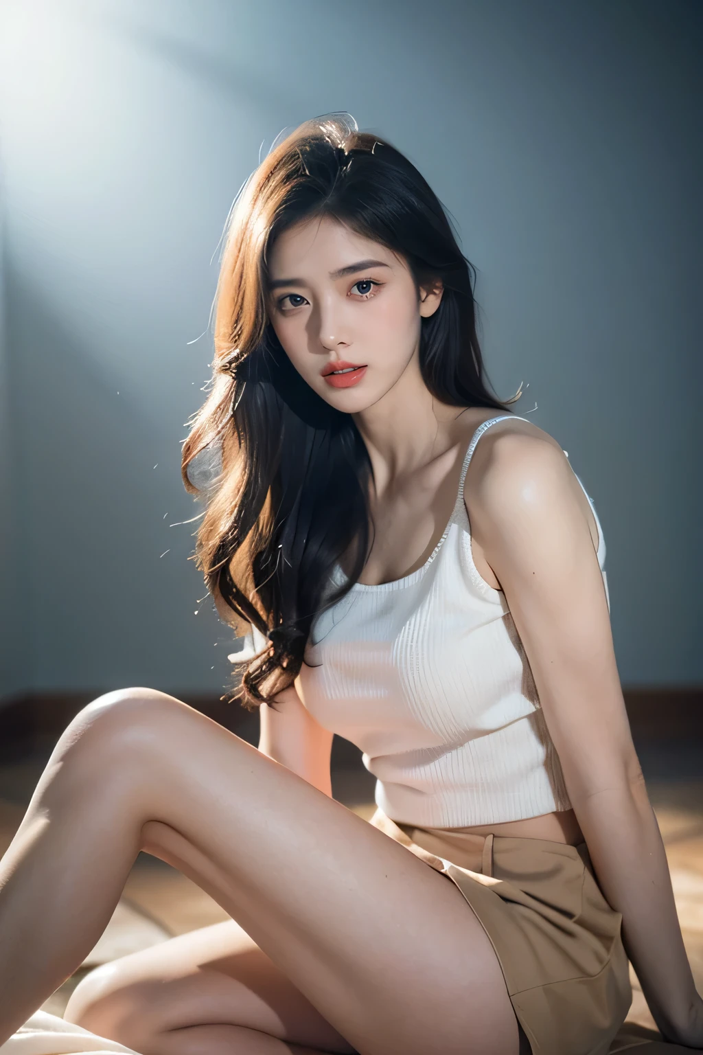 (masterpiece:1.3), (8 thousand, realistic, RAW photos, best quality: 1.4), (1 woman),(sheer silk blouse), (short skirt), (양다리와 양발에 realistic 스타킹신고), (Stockings on both legs), (Wearing high heels on both feet with stockings), (full body shot), (Sitting on a chair), (Beautiful makeover), (very beautiful body) , (Realistic and very beautiful face), (long eyelashes), (double eyelid), (Very beautiful eyes, realistic and delicate), (big bust) , (Strong body through exercise), (beautiful abs), (Beautiful heaps), (tall), (black hair. parted, long hair:1.3), (아름다운 parted스타일), (realistic and beautiful skin), (ultra high resolution), (very detailed), (golden ratio), (Two long, realistic and beautiful legs), (realistic 팔), (necklace), (earring),(beautiful nails manicure), (So beautiful and sexy)