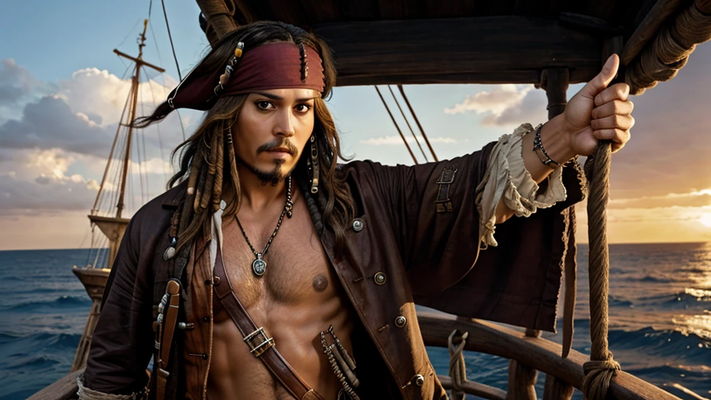 make a danger image using captain jack sparrow character