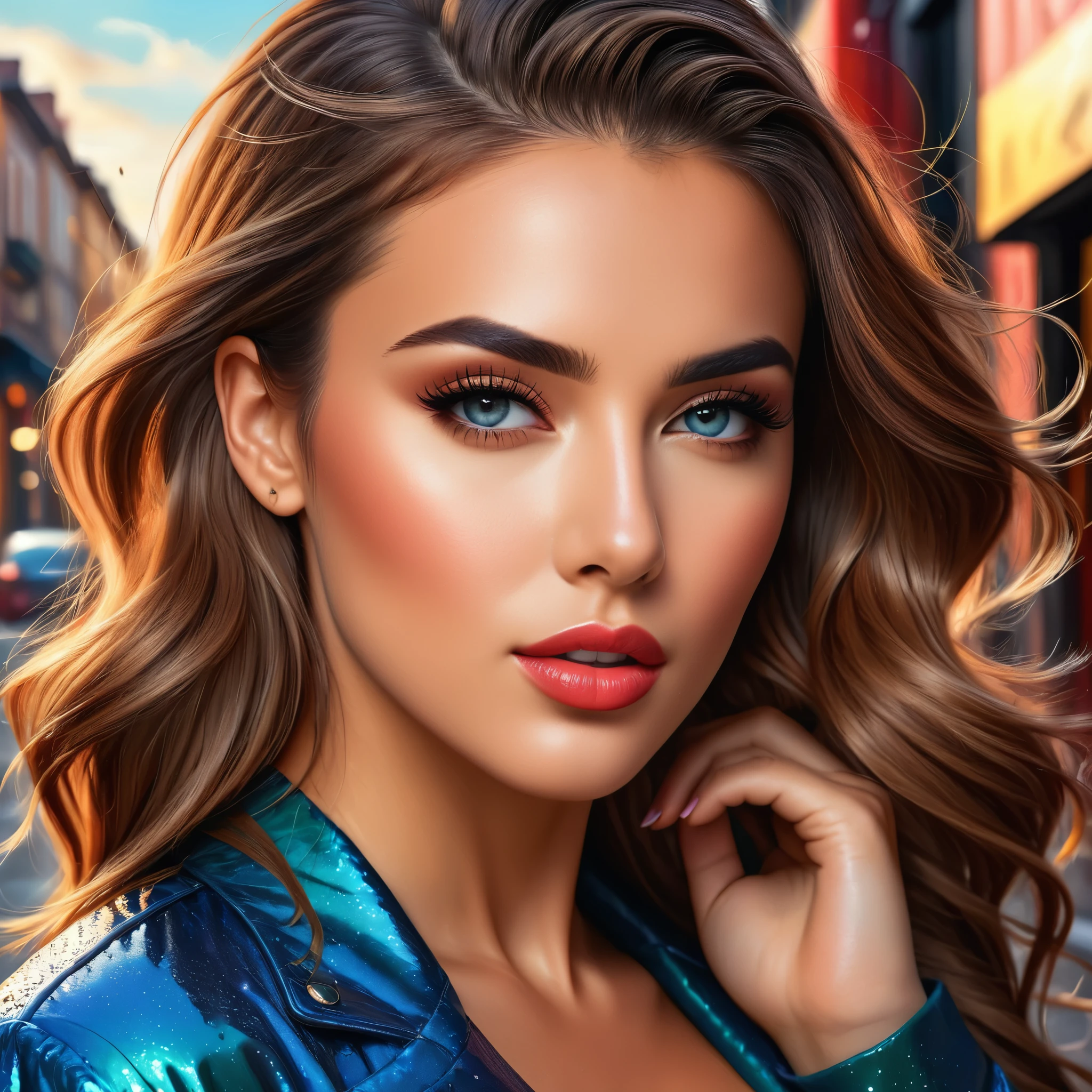 (best quality,8k,hyperrealism:1.2),vibrant colors, sharp focus, insanely detailed, studio lighting, ultra-fine painting, hair blowing in the wind, stunningly realistic eyes and lips, perfect facial proportions, meticulous skin texture, long eyelashes, expressive emotions, elaborate background, impeccable clothing and accessories, accurate shadows and highlights, highly realistic lighting and reflections, immaculate attention to detail,2 girls,((2k5)) style, hyper realistic photo, vibrant colors, 16k