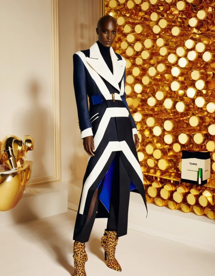 (glisser_mode), mode photography, Beauté, mannequin femme habillée par Virgil Abloh, Tom Ford, bonne chance, André Kohn,
