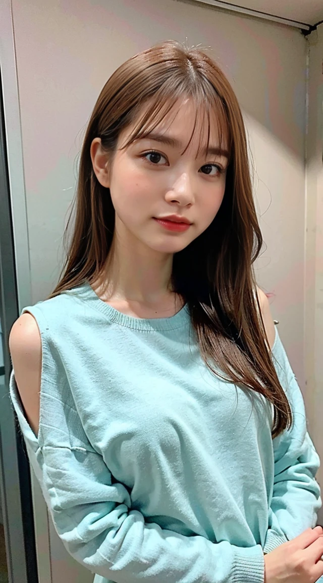 (8K、Raw photo、highest quality、masterpiece:1.2)、(Realistic、Photorealistic)、1 girl、サウナをしている、
