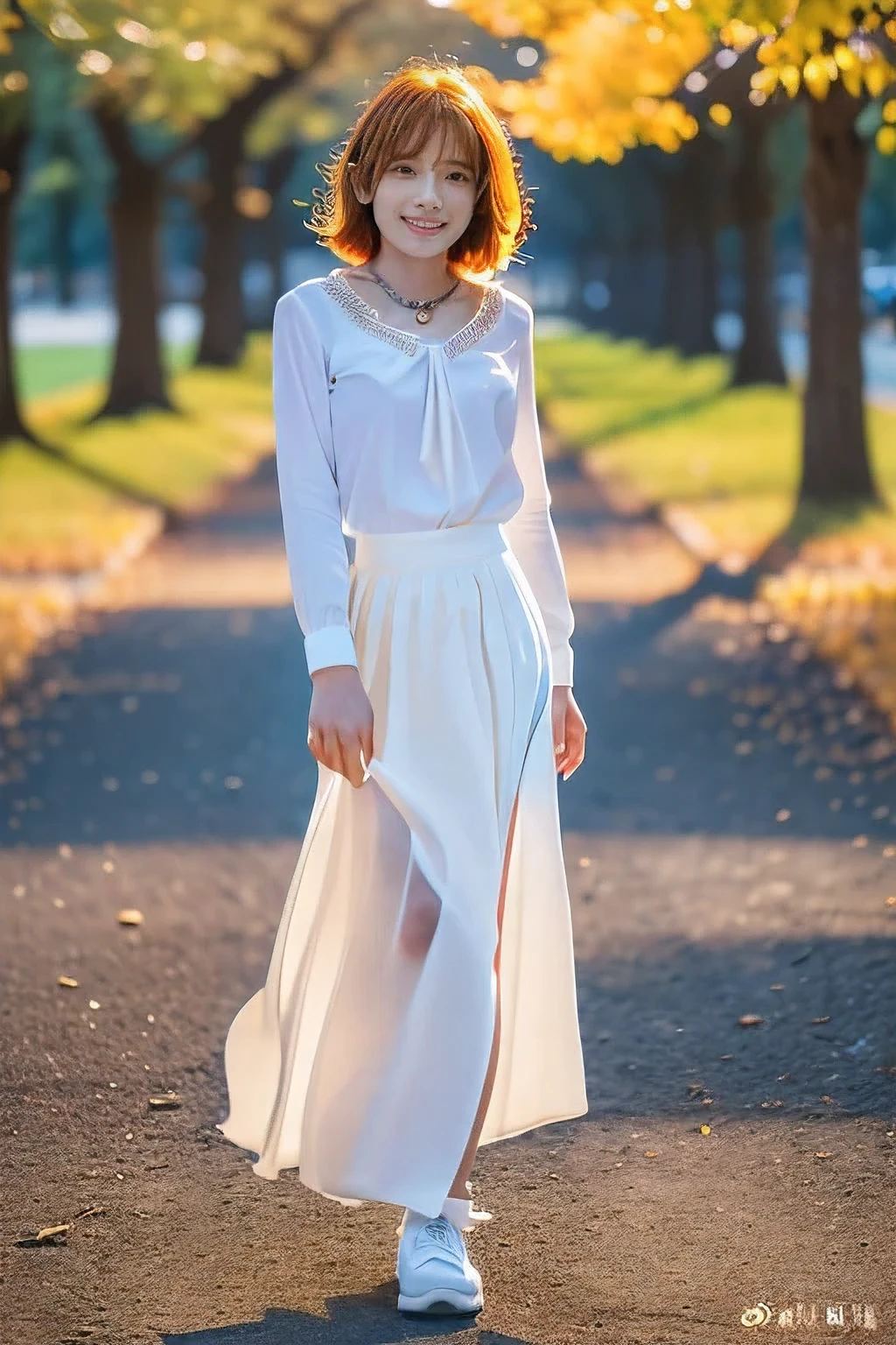 (Two shots with children:1.2)、(Walking in the park holding hands with a :1.5)、(A gentle smile facing the child:1.5)、(18 year old woman with children:1.5)、(The best quality at its best:1.4), (Super detailed), (Very detailed CG unified 16k), Beautiful woman with perfect figure: 1.4, Sharp focus: 1.2, Very detailed, High-quality RAW color photos, Professional photography, Great face and eyes, cosmetics, (Amazingly beautiful girl), ((White blouse with long flare skirt:1.5)), Realistic movie faces, Full body long view from head to toe, Realistic, ((Realistic natural orange red hairstyle)), ( Short Bob Hair:1.5), (necklace:1.5)、, Very beautiful face, Perfect model beauty, Mouth swelling, Highly detailed face and skin texture, Fine grain, double eyelid, Medium chest, (masterpiece), Highest quality, High resolution, Very detailed, Blurred Background, Depth of written boundary, Cinema Lighting, Great legs, , Clear, well-maintained skin,((Full body shot from head to toe:1.5))