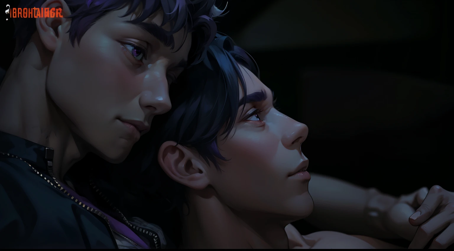 two 17 year old boys gray hair and purple hair are cute