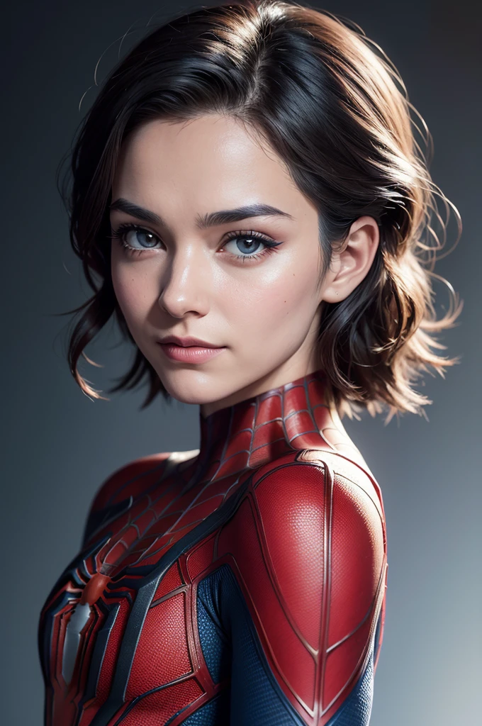 A photograph of Spider-Man, without mask, the 20s, bonitas, face detailed, looking at the camera, portraite, 8k hd, high qualiy