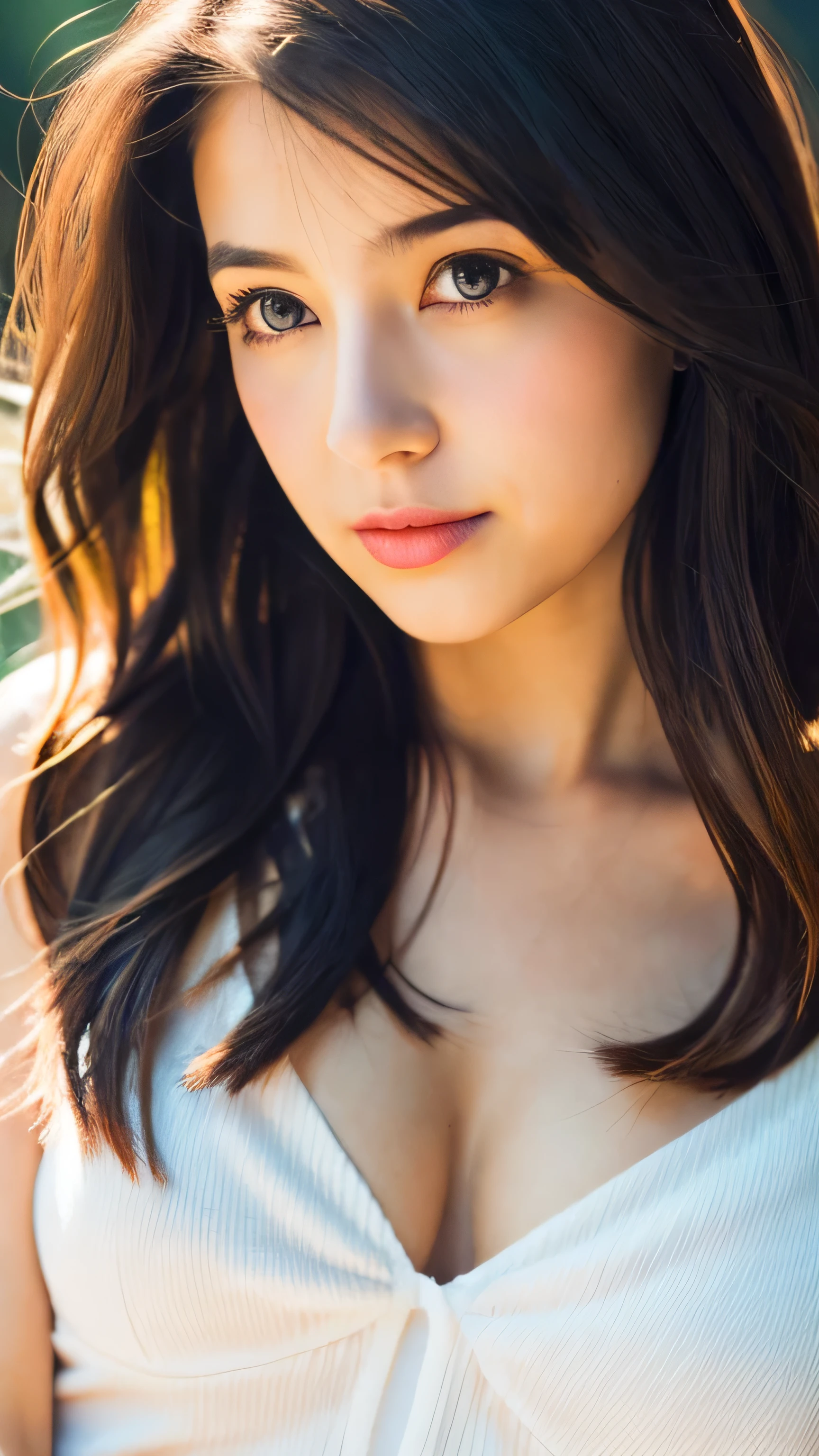 (Random Nationality):1.5, masterpiece, highest quality, 8k, 20th Generation, (Large :1.2), cute, alone, sad, close, cute, Girlish, Delicate girl, Pure beauty, RAW Photos, Professional photography, Portraiture, Soft Light, Professional Lighting, Backlight, Upper Body, avert your eyes, Sophisticated, Film Grain, (Eyes and facial details:1.0), Beautiful straight hair, Hair swaying in the wind, Silk blouse, Random hairstyle