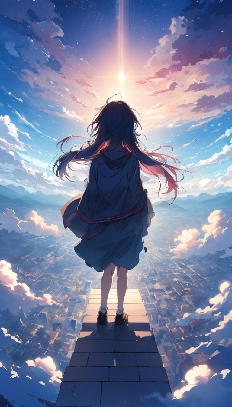 Anime artwork,Vast blue sky、cloud、 nice, delicate, Twilight, Anime Style, Key Visual, Studio Anime, Very detailed