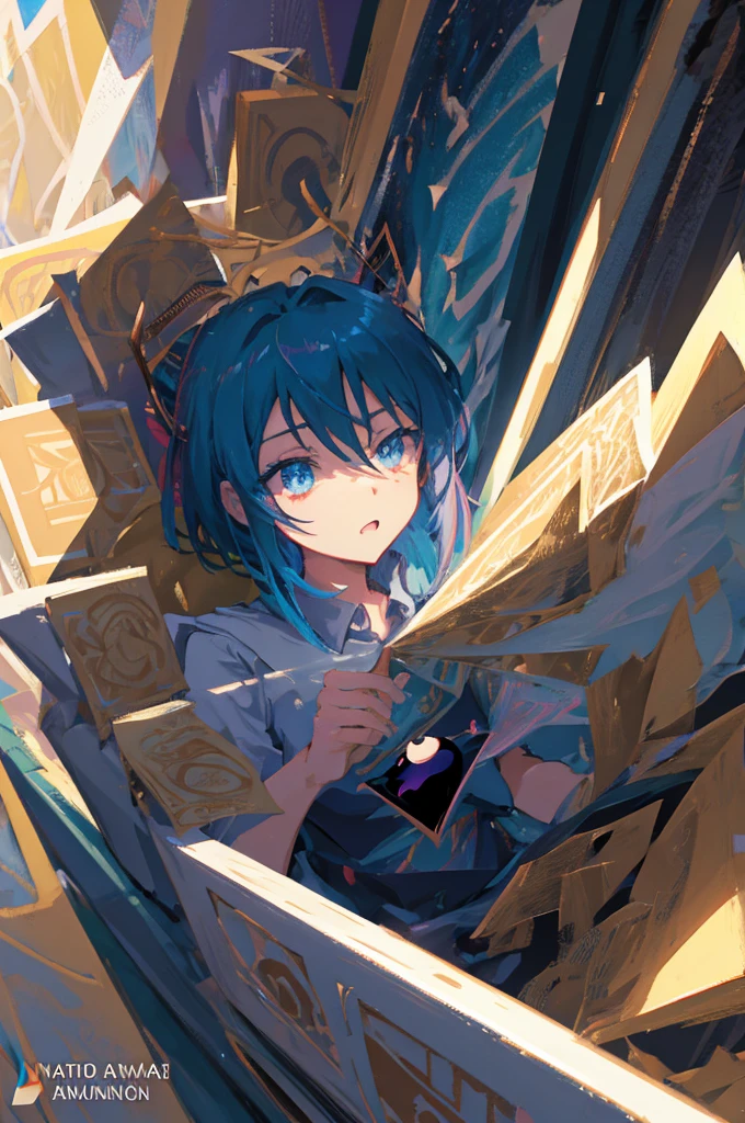 Anime inspired rendering, Realistic details, Expressive eyes, Rough texture, Shadow composition, Soft toned dramatic lighting,Yu-Gi-Oh art style，Void space，Card illustration