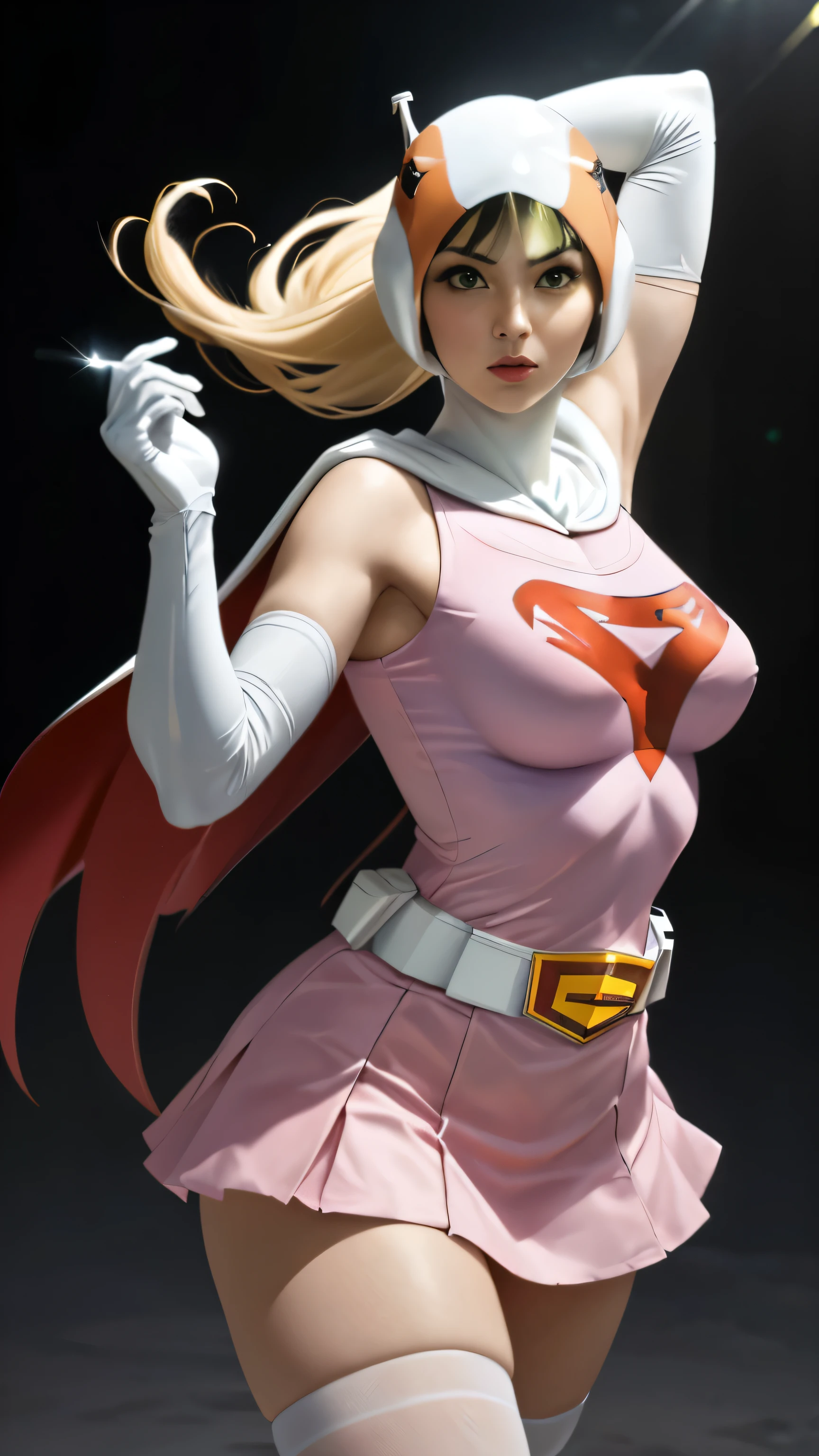 RAW Photo,realist,beautiful woman、jun、Right,Break,looking at the viewer,BREAK, Year_classic_jun_gatchaman_My wife,www.My wife.and, wide,beautifulface、素face、face面見えている、SHIELDNo haand、ミニ超ミニSkirt、white panties、RAW Photo,realist,beautiful woman、jun、Right,Break,looking at the viewer,BREAK,
Year_classic_jun_gatchaman_
wide,chest,green eyes,lips,medium chest,by rubio,lipstick,compensate,
gloves,layer,hull,belt,elbow gloves,white gloves,face mask,Skirt,Leotard,Space suit,white tights,pink dress,superhero,body suit,
Official Art,Highland detailed CG Unitand 8k wallpaper, perfect lighting,showy, bright_forehead_face_illuminated,shiny skin, (Masterpiece:1.0),(higher_quailluminatedand:1.0), 超high resolution,4k,super detailed, Photo shoot, 8k, HDR, high resolution, (unstructured:1.2), photo kodak 400, film grain, blurred background, (bokeh:1.2), Lens flare, (Dynamic_color:1.2),professional Photos, (beautiful_face:1.5),