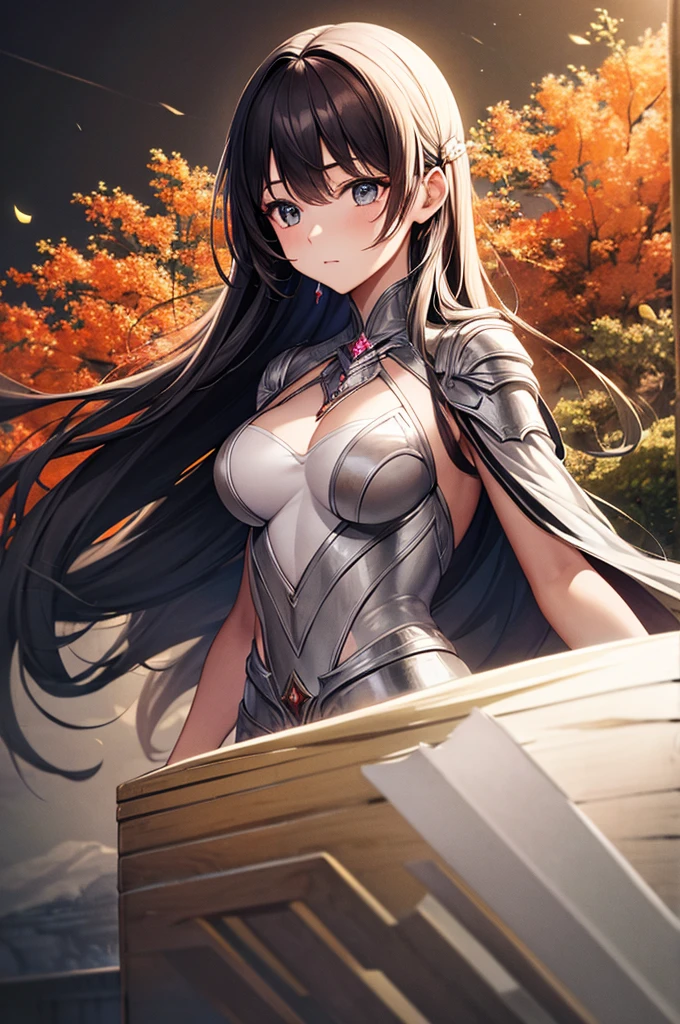 Young and beautiful woman, Cosmos,very_length_hair, One girl, Cosmos, alone, white_armor,Highest quality, Ultra-high resolution,Tokyo Fashion,