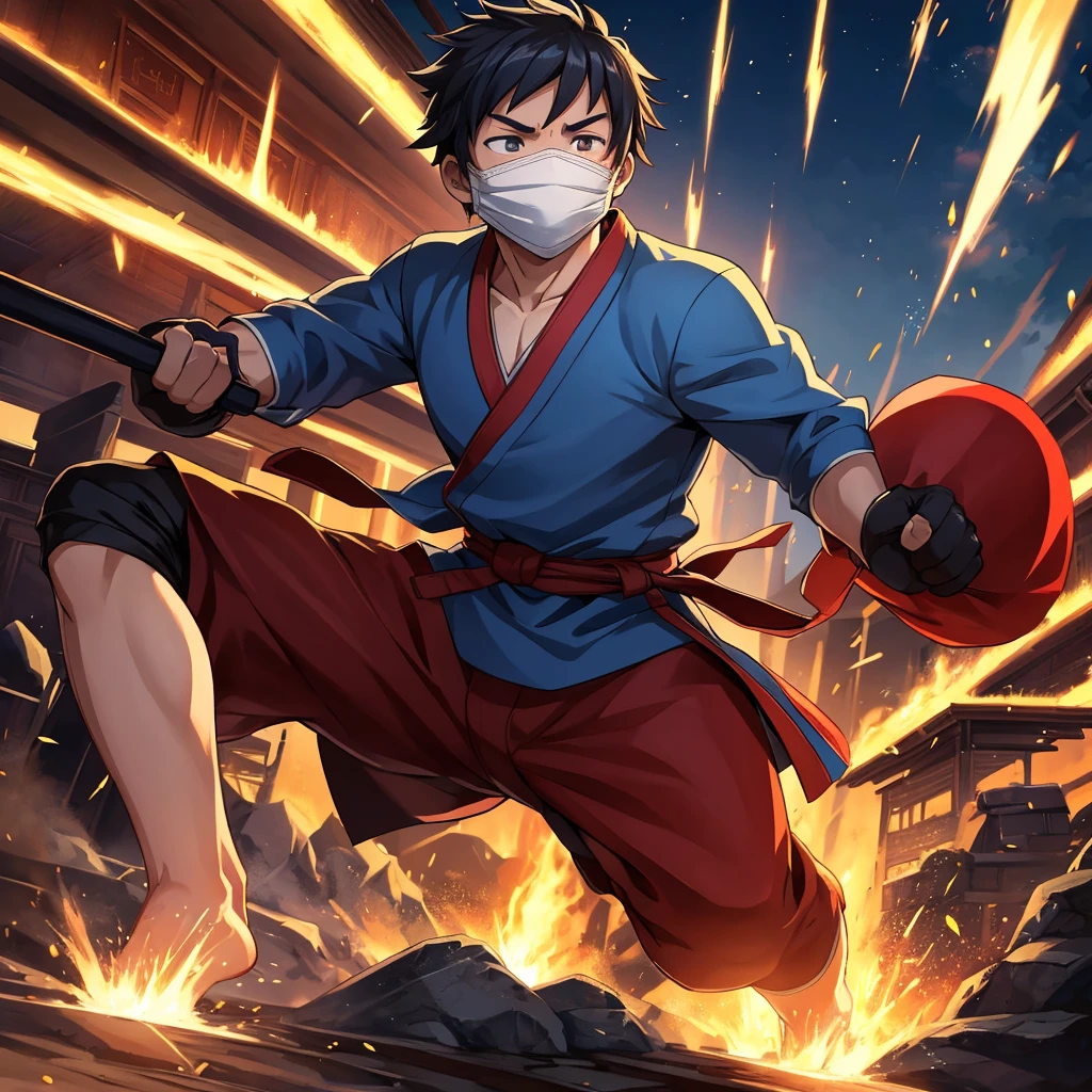 In a world where martial arts determine the fate of nations, young warriors train endlessly to become the best. Takeshi, a martial arts prodigy, was raised in a small village where his father, a legendary fighter, trained him since he was little. although, when his father was defeated by a mysterious masked warrior, Takeshi swore revenge and set out on a journey to improve his skills. At the annual martial arts tournament, he faced powerful opponents, each with unique techniques. In the midst of intense battles, Takeshi made allies and discovered dark secrets about the organization that controlled the tournament. No final combat, he came across the masked warrior, your sworn enemy. The fight was epic, an explosion of fast movements and devastating blows. Takeshi remembered his father&#39;s teachings and, with a secret technique, finally defeated the masked man, revealing that he was part of a conspiracy to dominate the martial arts world. Takeshi&#39;s victory didn&#39;t just avenge his father, but he also brought peace to his village and restored his family&#39;s honor.