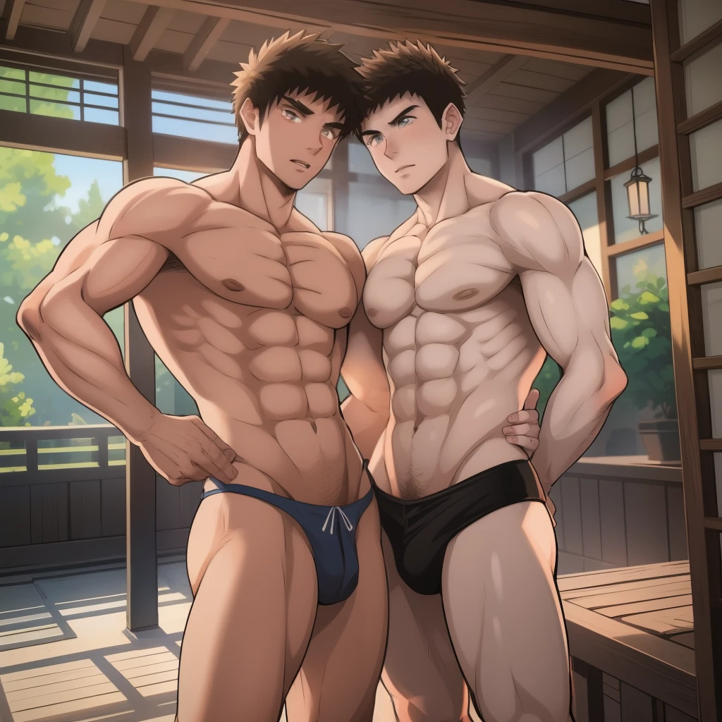 boys love it, Gay, no clothes, Two boys in love with each other, sexy boys, Muscular boys, Kale,, masculine features, mascle, Flickers, irregular, Traditional Japanese style, embarrassed face, pectoral muscles, Abdominals, cool atmosphere, chic, luxurious, Maples