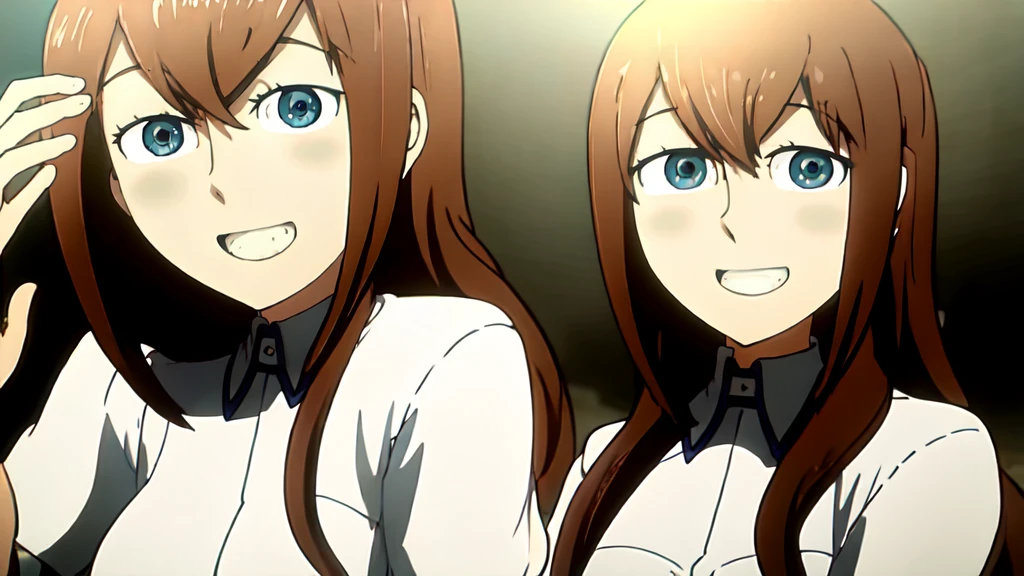 Kurisu Makise, hypnosis, rolling eyes, happy, smile, squirt