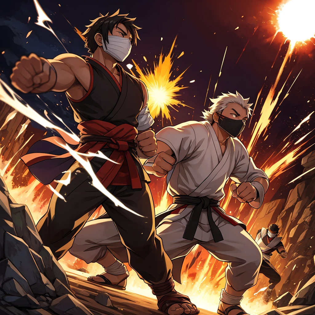 In a world where martial arts determine the fate of nations, young warriors train endlessly to become the best. Takeshi, a martial arts prodigy, was raised in a small village where his father, a legendary fighter, trained him since he was little. although, when his father was defeated by a mysterious masked warrior, Takeshi swore revenge and set out on a journey to improve his skills. At the annual martial arts tournament, he faced powerful opponents, each with unique techniques. In the midst of intense battles, Takeshi made allies and discovered dark secrets about the organization that controlled the tournament. No final combat, he came across the masked warrior, your sworn enemy. The fight was epic, an explosion of fast movements and devastating blows. Takeshi remembered his father's teachings and, with a secret technique, finally defeated the masked man, revealing that he was part of a conspiracy to dominate the martial arts world. Takeshi's victory didn't just avenge his father, but he also brought peace to his village and restored his family's honor.