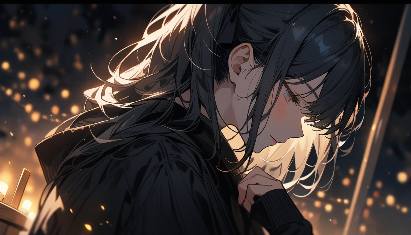 Super detailed,details,girl,quiet night,music,Only the face