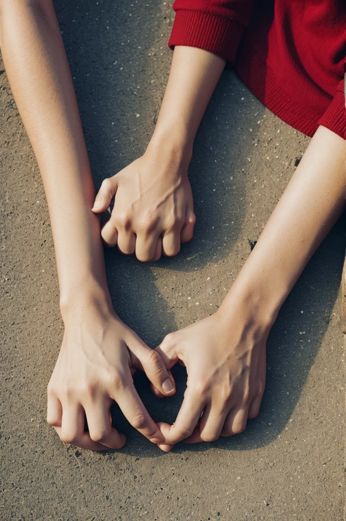 Lovers holding hands