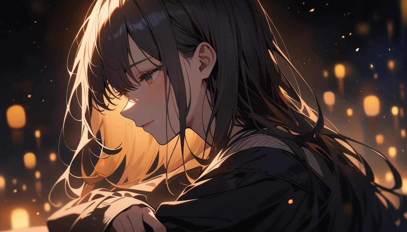 Super detailed,details,girl,quiet night,music,Only the face