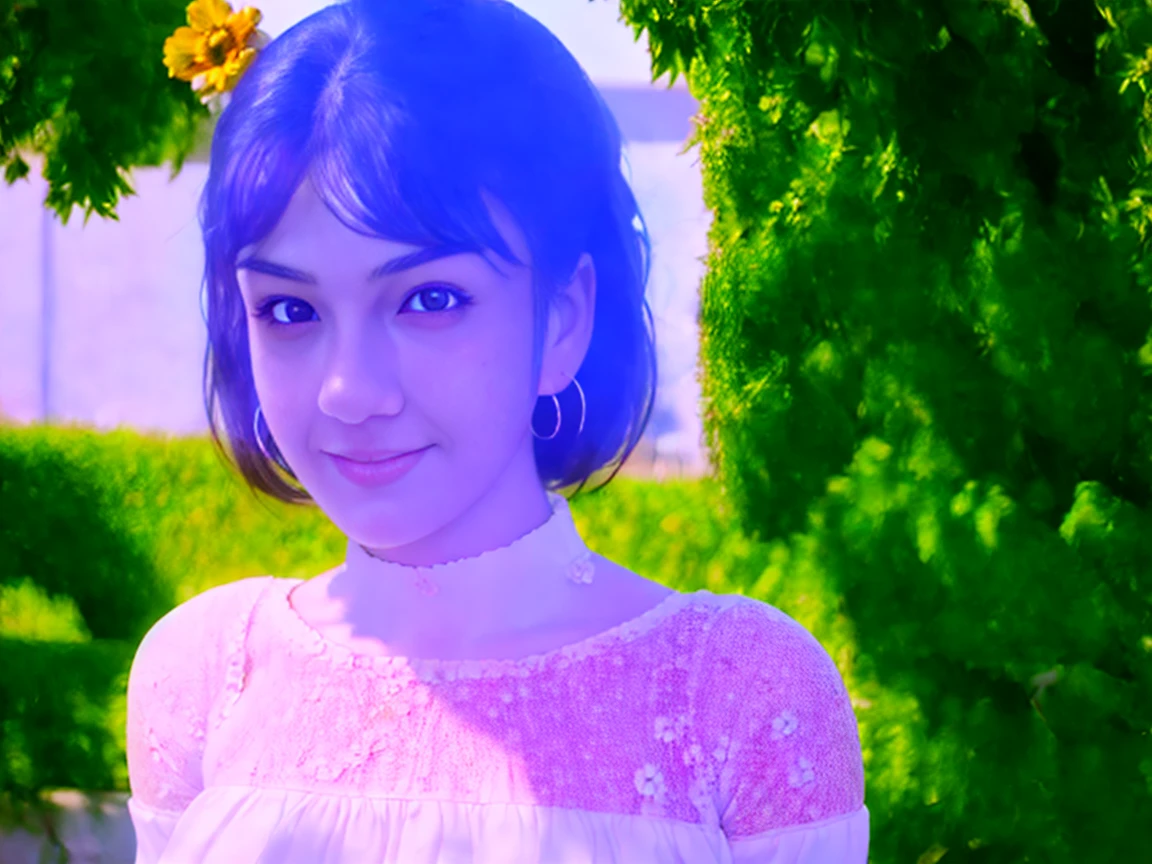 Medium View, Medium Shot, Written boundary depth, bust, Upper Body, Cinematic Angles, masterpiece, highest quality, Very detailed, cg, 8K Wallpaper, Beautiful Face, Delicate eyes, Otome, alone, smile, bangs, have,white colored dresses, bow, petal, bouquet