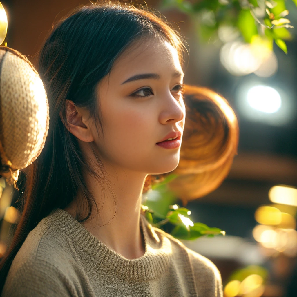 Use a semi-realistic style with attention to facial expressions and body language to convey the depth of her emotions. Incorporate warm, earthy tones for the cafe scenes and brighter, more vibrant colors for the college club scene. Use light and shadow to emphasize the emotional highs and lows, and ensure the final scene has a hopeful, uplifting atmosphere with hints of sunlight breaking through.
。 High resolution, masterpiece, Highest quality, Intricate details, Very detailed, Clear focus, Delicate skin, practical skin texture, texture, Delicate eyes, Professional, 4K, Shot with Canon, 85mm, Shallow and deep, Kodak Vision Color, Exactly, Very detailed, photograph_\(Extremist\), photographpractical, practical, Post-processing, Maximum details, Roughness, Real Life, Extremist practical, Photorealism, photographgraphy, 8K Ultra HD, photographgraphy