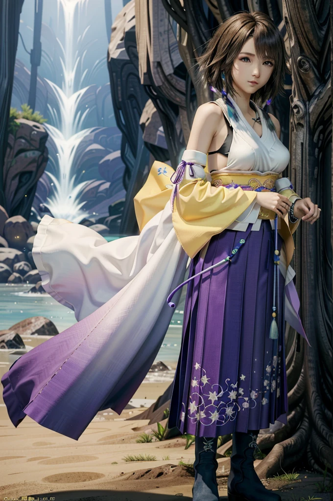 (masterpiece, best quality:1.3)
YunaFF10, 1girl, solo, looking at viewer, smile, short hair, blue eyes, skirt, brown hair, hair ornament, jewelry, underwear, green eyes, standing, full body, boots, detached sleeves, japanese clothes, bra, heterochromia, hakama, hakama skirt, blue hakama, purple hakama, yuna (ff10)