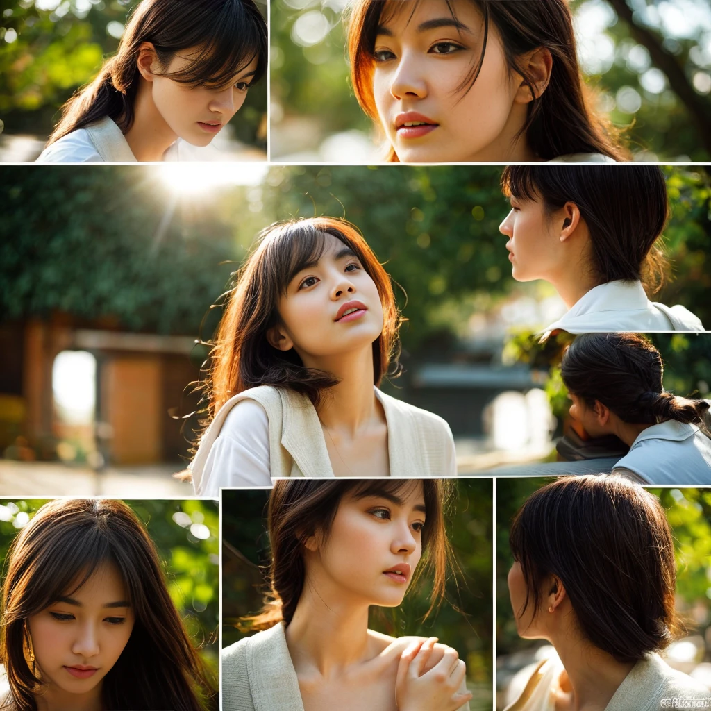Use a semi-realistic style with attention to facial expressions and body language to convey the depth of her emotions. Incorporate warm, earthy tones for the cafe scenes and brighter, more vibrant colors for the college club scene. Use light and shadow to emphasize the emotional highs and lows, and ensure the final scene has a hopeful, uplifting atmosphere with hints of sunlight breaking through.
。 High resolution, masterpiece, Highest quality, Intricate details, Very detailed, Clear focus, Delicate skin, practical skin texture, texture, Delicate eyes, Professional, 4K, Shot with Canon, 85mm, Shallow and deep, Kodak Vision Color, Exactly, Very detailed, photograph_\(Extremist\), photographpractical, practical, Post-processing, Maximum details, Roughness, Real Life, Extremist practical, Photorealism, photographgraphy, 8K Ultra HD, photographgraphy