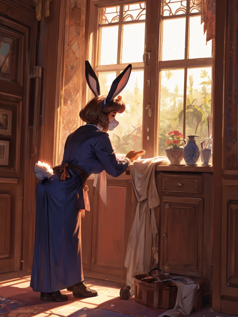 libido , loose body aunt , Clothing erotica , bunny , Seduce , (Show secretly:1.3) , Pleasure , Unable to use her ripe body , Seduce the man outside your window