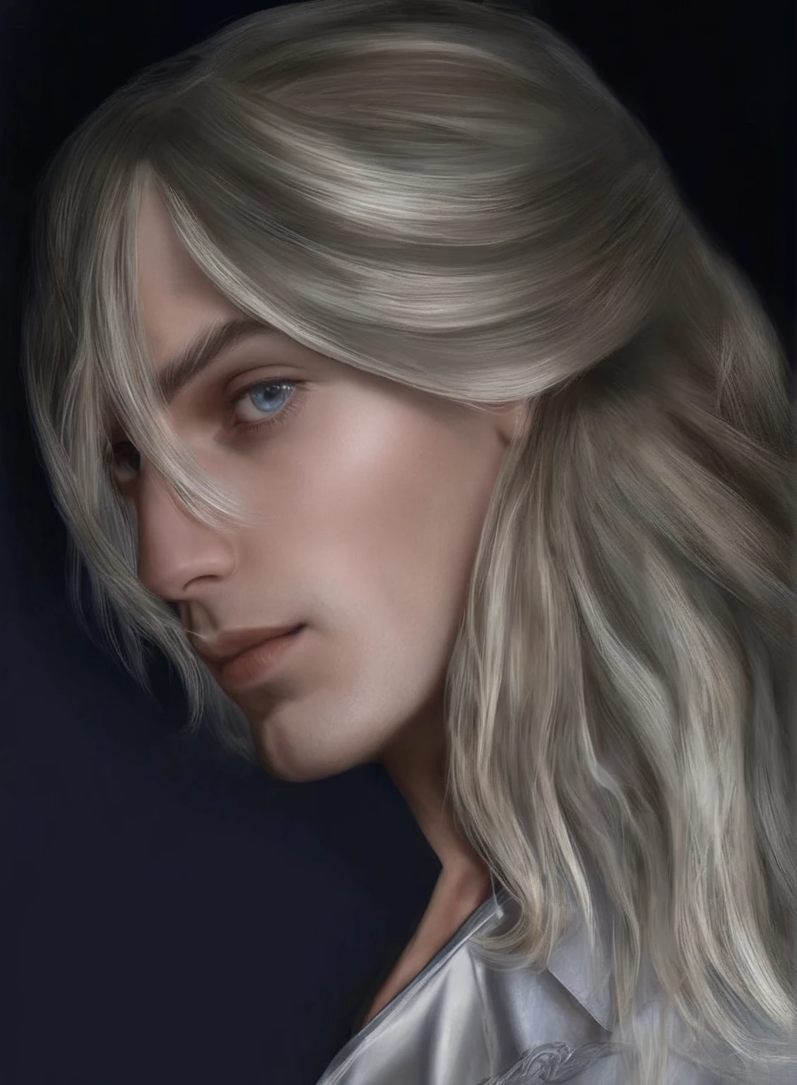 ((best quality),(masterpiece),(detailed),a man with blond hair and blue eyes, dressed in white clothes, castle behind,beautiful,(cinematic),(dramatic lighting),(digital painting),(photorealistic),(ultra-realistic),(hyper detailed),(epic),(fantasy),(cinematic composition),(heroic pose),(dramatic), (perfect eyes)