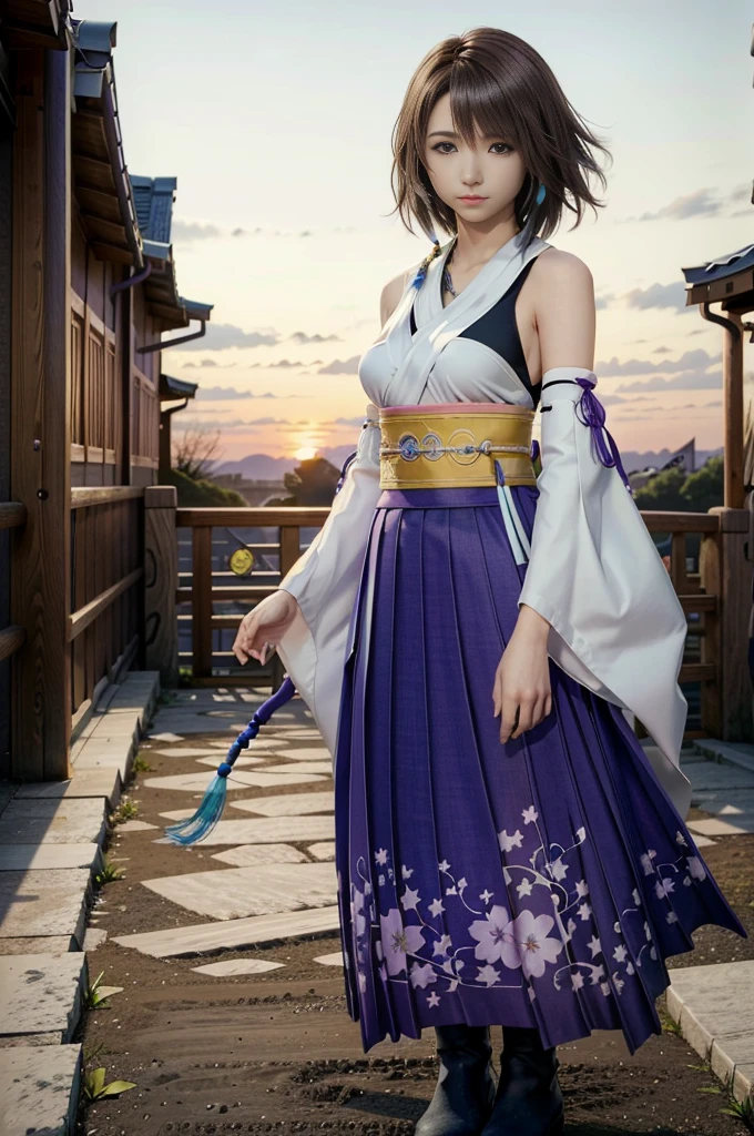 (masterpiece, best quality:1.3)
YunaFF10, 1girl, solo, looking at viewer, smile, short hair, blue eyes, skirt, brown hair, hair ornament, jewelry, underwear, green eyes, standing, full body, boots, detached sleeves, japanese clothes, bra, heterochromia, hakama, hakama skirt, blue hakama, purple hakama, yuna (ff10)