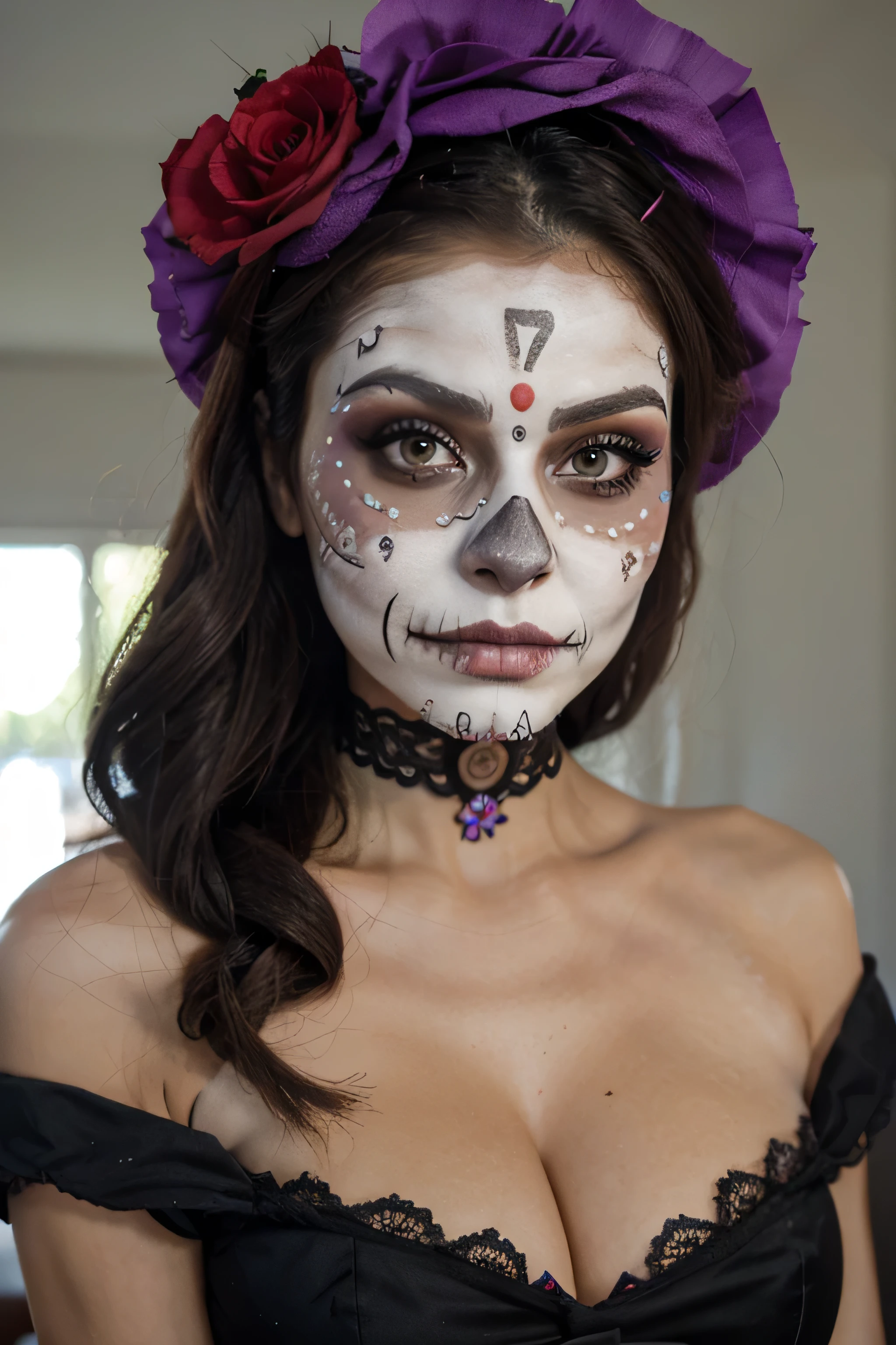 focus only face makeup day of the dead catrina 