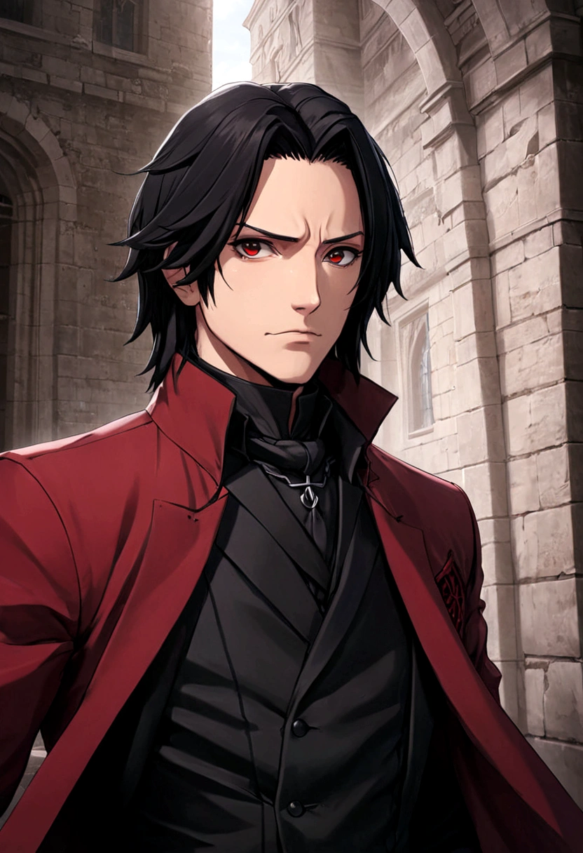 a close up of a young severus snape a dark eye and a black red jacket, manhwa, anime style like fate/stay night, manga anime, fate stay night, visual novel cg, shoujo manga, gapmoe yandere, tower of god, unlimited blade works, striking manga artstyle, anime manga, rin tohsaka, gapmoe yandere grimdark
