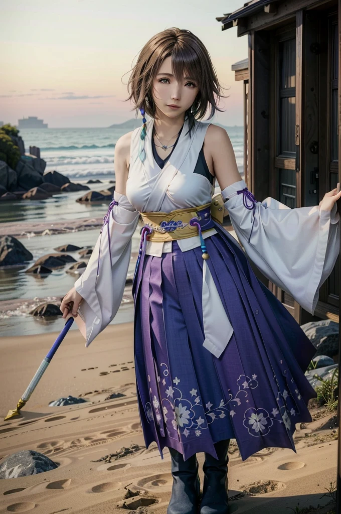 (masterpiece, best quality:1.3)
YunaFF10, 1girl, solo, looking at viewer, smile, short hair, blue eyes, skirt, brown hair, hair ornament, jewelry, underwear, green eyes, standing, full body, boots, detached sleeves, japanese clothes, bra, heterochromia, hakama, hakama skirt, blue hakama, purple hakama, yuna (ff10)