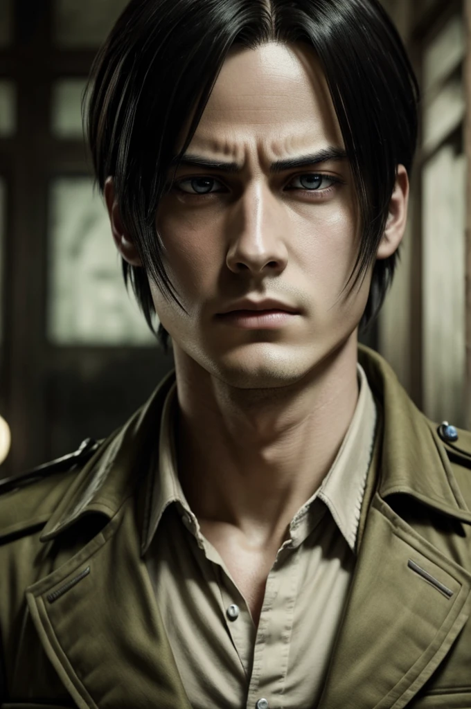 ((best quality)), ((masterpiece)), (detailed), perfect face Levi Ackerman from Attack on Titan