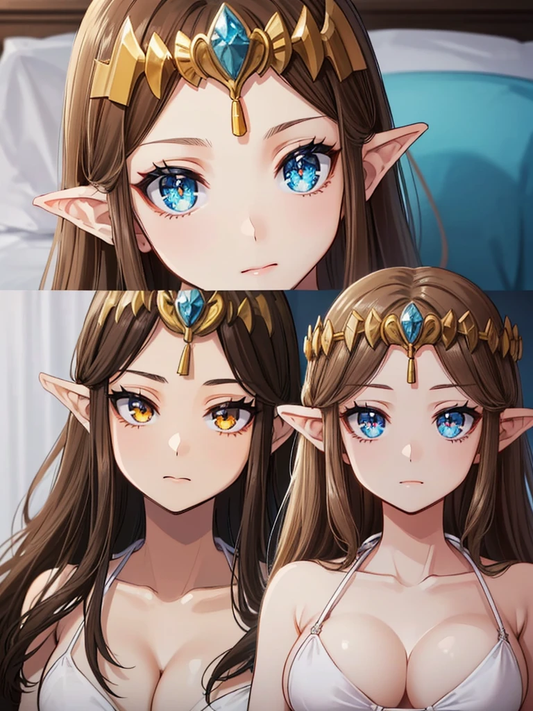 (((()))),(((Face close-up))),((())),(((Expressionless))),((((Please lift your skirt)))))),((Upper Body)),((alone)),((),Anime art style,masterpiece,(Highest quality), (Super detailed),(Very delicate and beautiful),(alone),(detailedな顔と目),Beautiful eyes like jewels,(,(((Mature Woman,Queen))),(()),((crinoline)),,((Straight long hair)),,Cleavage,(bed),length_gloves,Very gorgeous hair accessories,Sparkling、((((Front Face)))),((((Adult Expressions)))),((((Beautiful Face)))),((((dress)))),(()),(((Long Hair)))),((((Straight hair)))),((Cleavage)),((((Dark brown hair)))),Princess Zelda,((chest is slightly exposed)), ((Highest quality)),,(Very detailed) ,(((((White Bikini)))),(()),Brown Hair,, ((Highest quality)), (Very detailed),((detailed)),(((pray))),Nintendo, The Legend of Zelda),,((alone)), ((Highest quality)), (Very detailed), ,