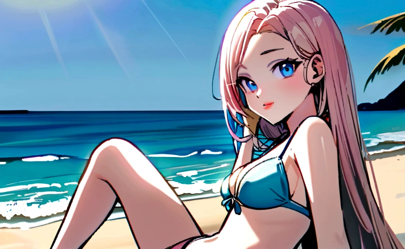 A young women around 24year old with blue eyes light pink lips perfect body and not wearing bikini looking at camera woman in a bikini sitting on the beach with her phone, posing on a beach with the ocean, in the beach, posing on the beach, beach aesthetic, on the sand, cute woman, on a beach, with sunglass, at the beach, girl on the beach, at a beach, beach pic, on the ocean water, on the beach