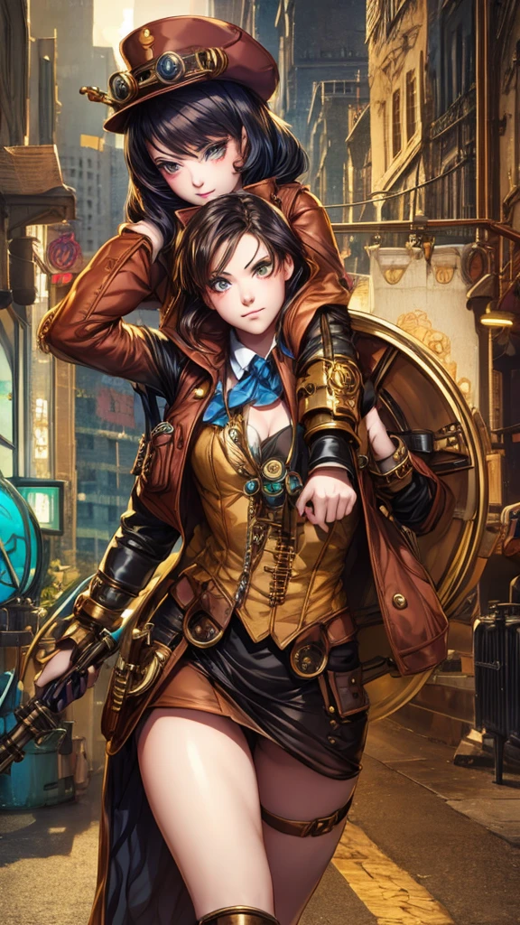 Cute teen girl steampunk style