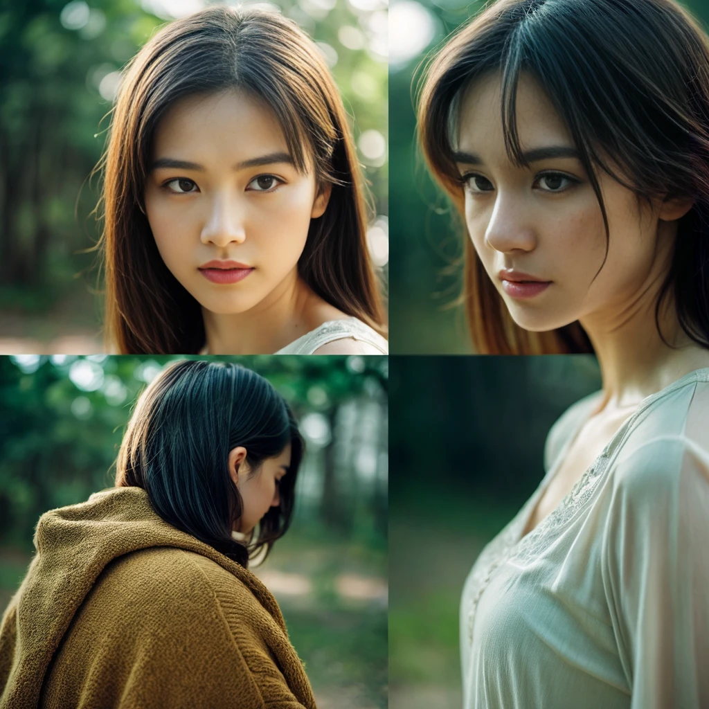 Semi-Realistic with Dreamy Elements: Detailed expressions and body language to capture the depth of emotions, with a slightly blurred, dreamy effect to symbolize the protagonist's internal world.
。 High resolution, masterpiece, Highest quality, Intricate details, Very detailed, Clear focus, Delicate skin, practical skin texture, texture, Delicate eyes, Professional, 4K, Shot with Canon, 85mm, Shallow and deep, Kodak Vision Color, Exactly, Very detailed, photograph_\(Extremist\), photographpractical, practical, Post-processing, Maximum details, Roughness, Real Life, Extremist practical, Photorealism, photographgraphy, 8K Ultra HD, photographgraphy