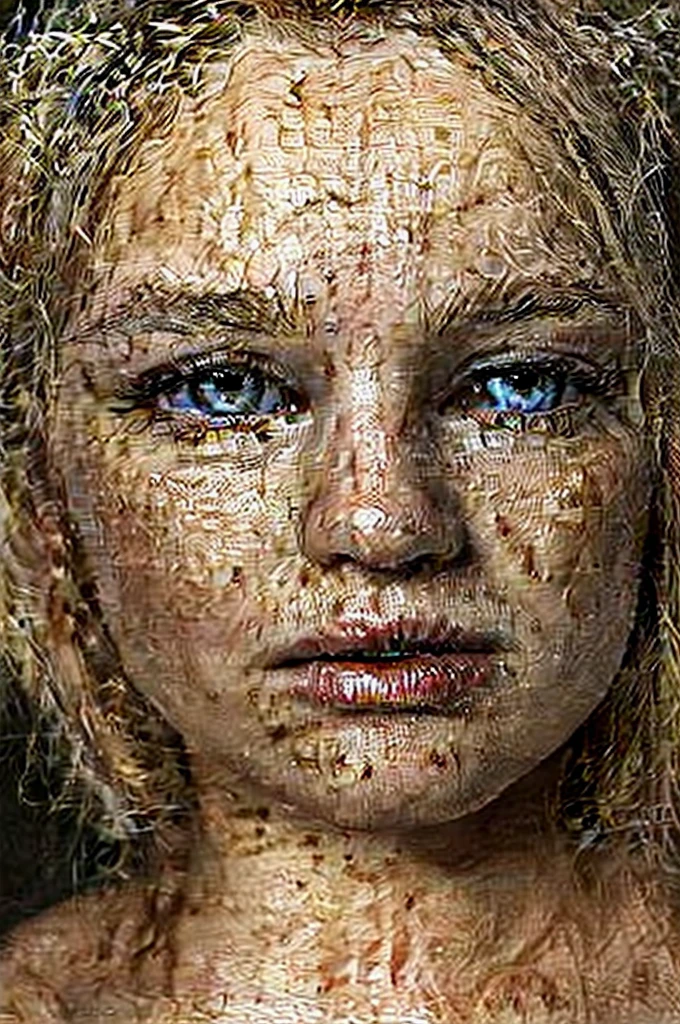 realistic full body photo of blonde woman, clear-eyed