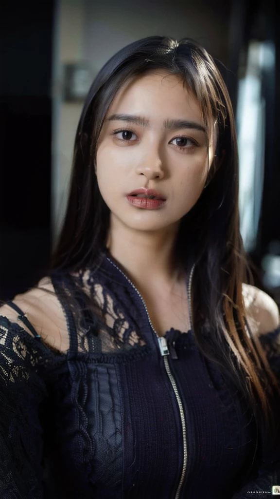 1girl, woman, masterpiece, best quality, highest quality, (volumetric lighting), extremely detailed CG unity 8k wallpaper, focused, 8k wallpaper, extremely detailed, ultra realistic, photorealistic, sharp focus, absurdres, (HDR:1.2), (high contrast), photograph, detailed and intricate, instagram, portrait, highly detailed, digital painting, artstation, concept art, smooth, sharp focus, illustration, (big breast:1.3), medium shoulder, looking at the viewer, whole pose