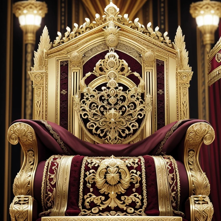 a grand ornate throne, a powerful and imposing throne, a throne of absolute power, a majestic throne in a grand palace, an elaborate throne with intricate carvings and gold accents, an awe-inspiring royal throne, a throne of great authority and dominion, a throne radiating strength and might, a throne commanding respect and reverence, a throne symbolizing supreme sovereignty, a throne exuding an air of grandeur and prestige, a throne befitting a mighty ruler, a throne of unparalleled splendor and elegance, a throne of uncompromising authority, a throne overflowing with regal opulence