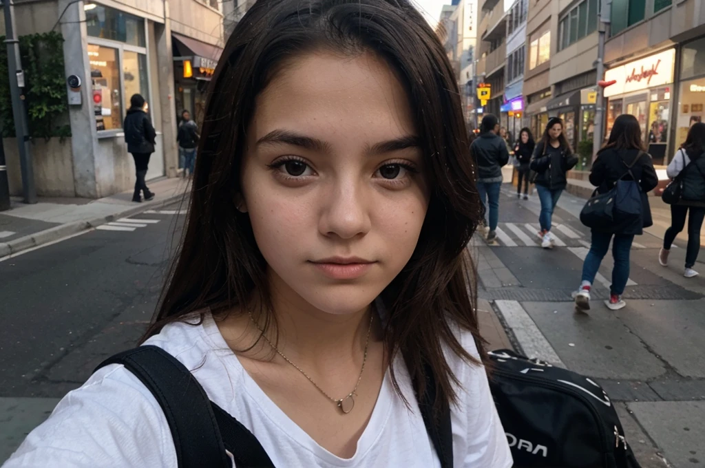 adolescent, on street, Selfie